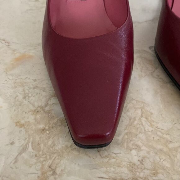 NWOT Etienne Aigner Leather Pumps Made in Spain Burgundy Red Vintage - Picture 5 of 14